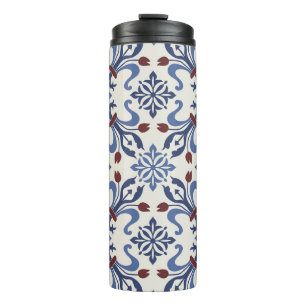 Damast-Majolika-Keramikfliesen-Design Thermosbecher