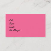 Damast-Mama-Telefonkarte-Rosa Telefonnummerkarte (Rückseite)