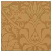 Damast mit Löwen, Burnt Caramel Stoff (Nahaufnahme)
