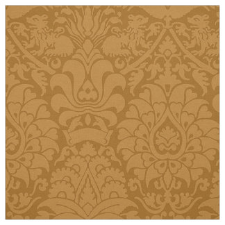 Damast mit Löwen, Burnt Caramel Stoff