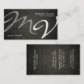 Damast-Monogramm-Innenarchitektur-Visitenkarte Visitenkarte (Vorne/Hinten)