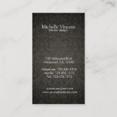 Damast-Monogramm-Innenarchitektur-Visitenkarte Visitenkarte (Rückseite)