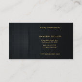 Damast-Monogramm-Innenarchitektur-Visitenkarten Visitenkarte (Rückseite)