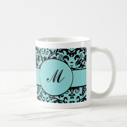 Damast-Monogramm Kaffeetasse (Rechts)