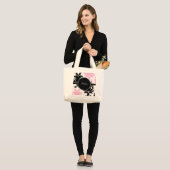 Damast-Monogramm-Taschen-Tasche Jumbo Stoffbeutel (Vorderseite (Model))