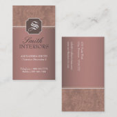 Damast-Monogramm-Visitenkarten Visitenkarte (Vorne/Hinten)