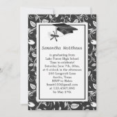 Damast, Mörser, Diplom Abschluss Einladung (Vorderseite)