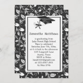 Damast, Mörser, Diplom Abschluss Einladung (Vorne/Hinten)