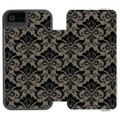 Damast-Muster 2 Incipio iPhone Geldbeutel-Hülle (Folio Geöffnet)