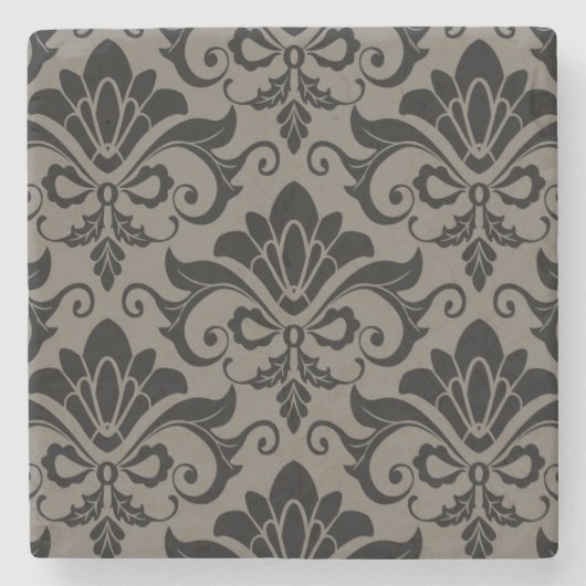 Damast-Muster 2 Steinuntersetzer (Vorderseite)