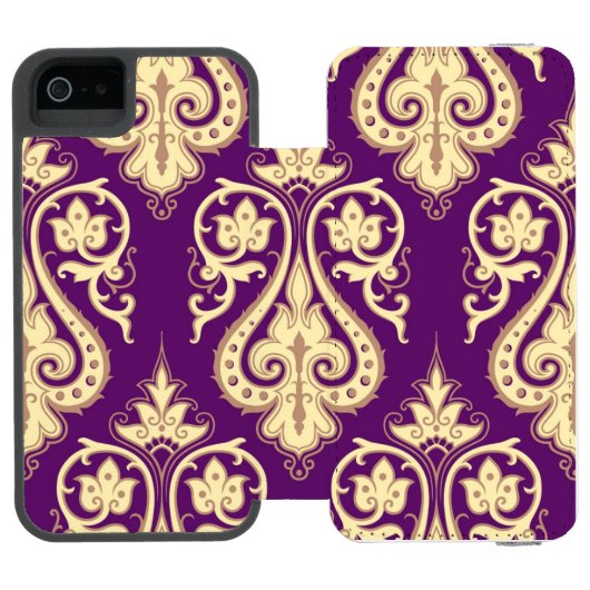 Damast-Muster 4 Incipio iPhone Geldbeutel-Hülle (Folio Geöffnet)