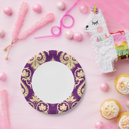 Damast Muster 4 Pappteller (Party)