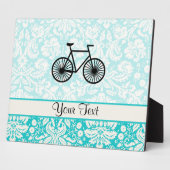 Damast Muster Fahrrad; Aquamarin Fotoplatte (Seite)