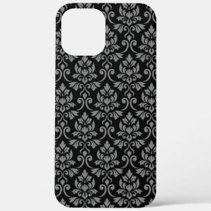 Damast-Muster Grau auf Schwarz Case-Mate iPhone Hülle