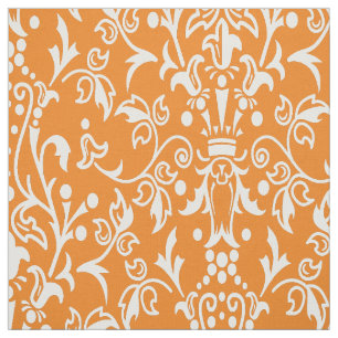 Damast Orange Stoff