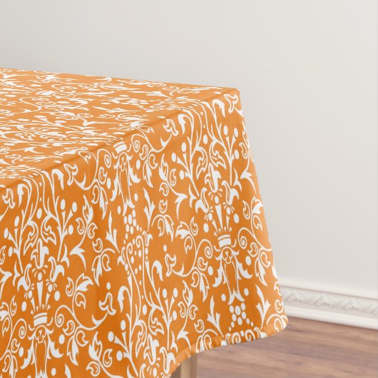 Damast Orange & Weiß Tischdecke (Beispiel)