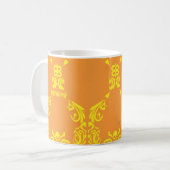Damast orangegelb kaffeetasse (Vorderseite Links)