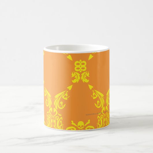 Damast orangegelb kaffeetasse (Mittel)