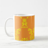 Damast orangegelb kaffeetasse (Links)
