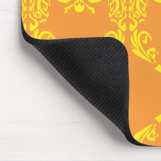 Damast orangegelb mousepad (Ecke)