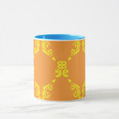 Damast orangegelb tasse (Zentrum)