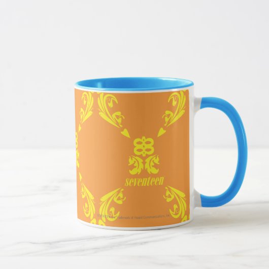 Damast orangegelb tasse (Rechts)