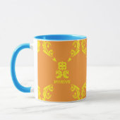 Damast orangegelb tasse (Links)