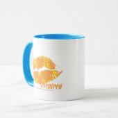 Damast orangegelb tasse (Vorderseite Links)