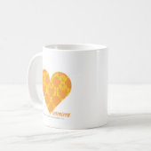 Damast orangegelbe 2 kaffeetasse (Vorderseite Links)