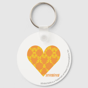 Damast orangegelbe 2 schlüsselanhänger