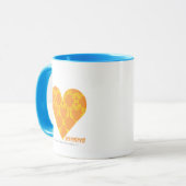 Damast orangegelbe 2 tasse (Vorderseite Links)