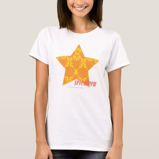 Damast orangegelbe 3 T-Shirt (Vorderseite)
