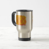 Damast orangegelbe 4 reisebecher (Vorderseite Links)