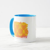 Damast orangegelbe 4 tasse (Vorderseite Links)