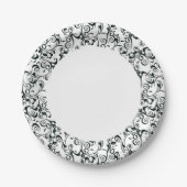 Damast Pappteller (Vorderseite)