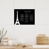 Damast Paris Sitzplan Poster (Küche)