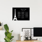 Damast Paris Sitzplan Poster (Heimbüro)