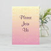 Damast-Pastell-kundenspezifische Einladung (Stehend Vorderseite)