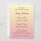 Damast-Pastell-kundenspezifische Einladung (Rückseite)