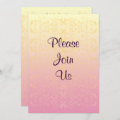 Damast-Pastell-kundenspezifische Einladung (Vorne/Hinten)
