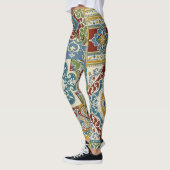 Damast-Patchwork: Farbige türkische Vintage. Leggings (Links)