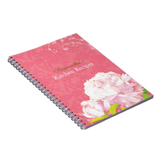 Damast-Pfingstrose u. Notizblock (Rechte Seite)