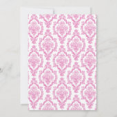 Damast-pinkfarbener Einladung (Rückseite)