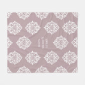 Damast-Regency Classic Blassrosa Fleecedecke (Vorderseite (Horizontal))