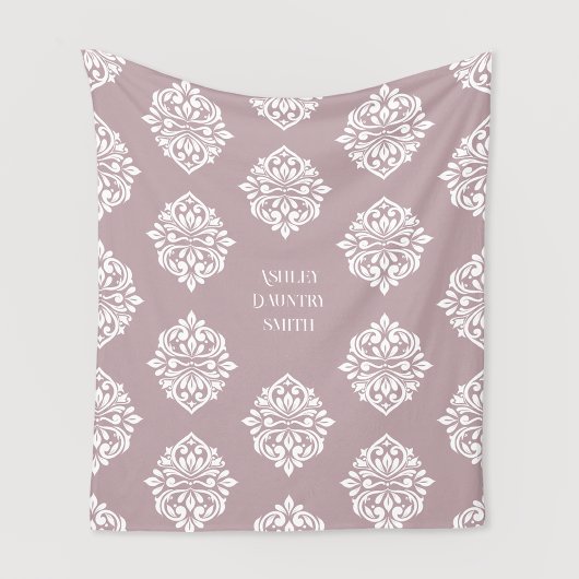 Damast-Regency Classic Blassrosa Fleecedecke