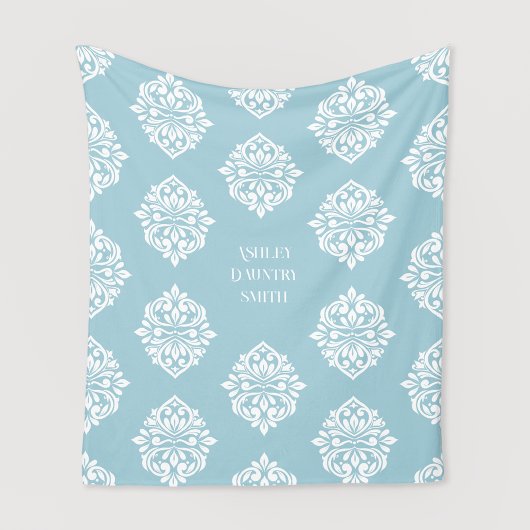 Damast Regency Klassik Hellblau Fleecedecke