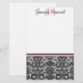 Damast, rosa briefpapier (Vorne/Hinten)