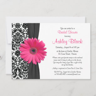 Damast-Rosa Gerbera-Daisy-Rezept-Junggesellinnenab Einladung