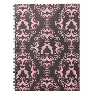 Damast rosa schwarze Waffen Grunge Western Pistole Notizblock