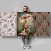 Damast-Rose Viktorianischer Mond Kirschblüte Geschenkpapier Set